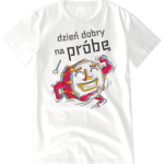 Koszulka Bęben dzień dobry na próbę - biała męska