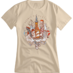 Odjazdowa koszulka dla rowerzystki, co kupić rowerzystce na prezent? Koszulka miasta na rowerze to dobry pomysł na prezent dla każdej podróżniczki.