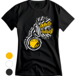 Alternatywna i pomysłowa koszulka muzyczna, dla muzyków i fanów muzyki. Suzafon na koszulce. Koszulka damska.