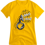 Alternatywna i pomysłowa koszulka muzyczna, dla muzyków i fanów muzyki. Suzafon na koszulce. Koszulka damska.