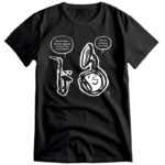 Alternatywna i pomysłowa koszulka muzyczna, dla muzyków i fanów muzyki. Saksofon na koszulce i suzafon na koszulce.