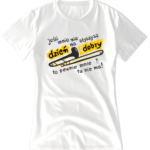 Autorska, energetyczna koszulka muzyczna - a na niej puzon i zabawny tekst. Koszulka damska