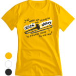 Autorska, energetyczna koszulka muzyczna - a na niej puzon i zabawny tekst. Koszulka damska