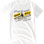 Autorska, energetyczna koszulka muzyczna - a na niej puzon i zabawny tekst. Koszulka męska