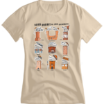 Koszulka dla podróżniczki, pamiątkowy tshirt z Ziemi Chełmińskiej. Koszulka ekri.